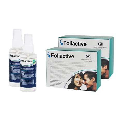 2 Foliactive Capsules and 2 Foliactive Spray to prevent hair loss
