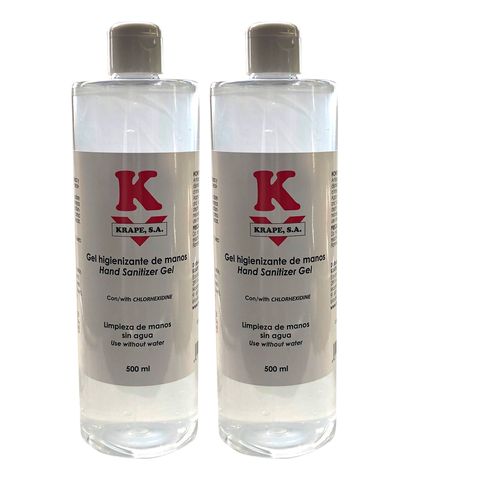 2 Krape hydroalcoholic disinfectant gels with cap, 500 ml