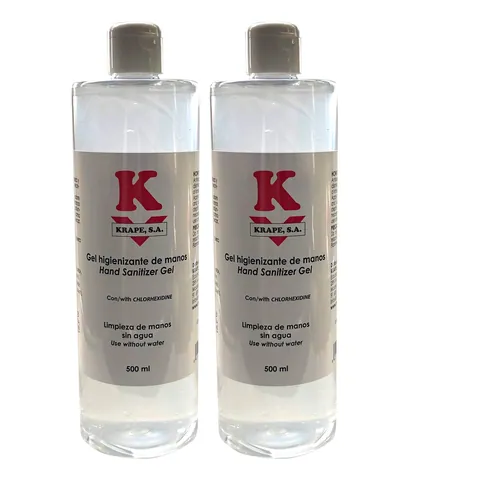 2 Krape hydroalcoholic disinfectant gels with cap, 500 ml