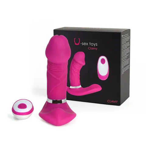 Clamy, vibrator with heat function and remote control