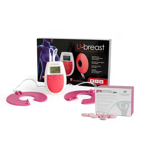 U-Breast + Procurves Plus: electrostimulation device and 60 capsules to enlarge and firm the bust